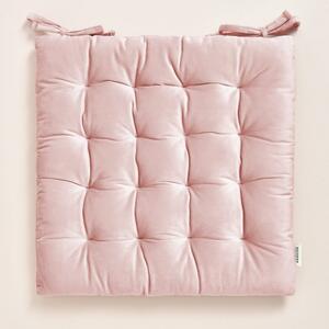Perna roz din catifea pentru scaun NOVA 40x40 cm