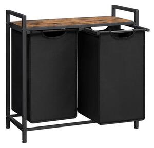 Consola de depozitare Vasagle, 2 cosuri de depozitare, BLH201B01, Maro Rustic