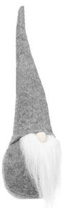 Jucarie Craciun, elf decorativ gri, 30x8 cm, pasla si plastic