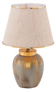 Veioză crem/aurie cu abajur textil (înălțime 47 cm) Yakamoz – Opviq lights