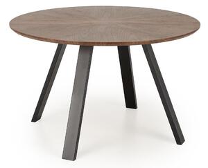 Masă Houston 1875Nuc, Negru, 7cm, MDF, Furnir din lemn natural, Metal