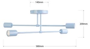 Lustră aplicată CAMBRIDGE 4xE27/15W/230V albastră