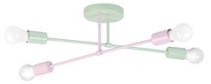 Lampă de tavan aplicată CAMBRIDGE, 4 x E27, 15 W, 230 V, verde/roz