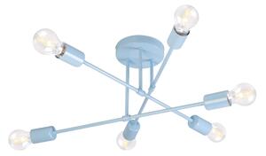 Lustră aplicată CAMBRIDGE 6xE27/15W/230V albastră