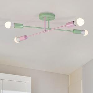 Lampă de tavan aplicată CAMBRIDGE, 4 x E27, 15 W, 230 V, verde/roz