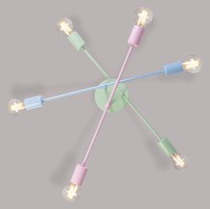 Candelabru aplicat CAMBRIDGE, 6 x E27, 15 W, 230 V, verde/albastru/roz