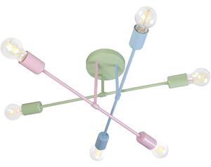 Candelabru aplicat CAMBRIDGE, 6 x E27, 15 W, 230 V, verde/albastru/roz
