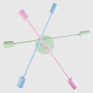 Candelabru aplicat CAMBRIDGE, 6 x E27, 15 W, 230 V, verde/albastru/roz