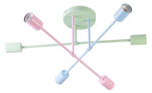 Candelabru aplicat CAMBRIDGE, 6 x E27, 15 W, 230 V, verde/albastru/roz