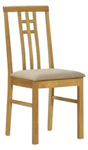 Scaun, stejar închis/material crem, SILAS
