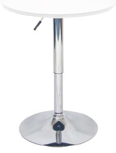 Masă de bar cu înălţime reglabilă, alb, diametru 60 cm, BRANY
