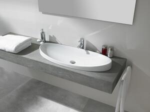 Lavoar incastrat alb lucios 90 cm, oval, Gala Klea Alb lucios, 900x400 mm