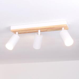 Brilagi - Spot aplicat SELE WOOD ACOUSTIC 3xGU10/30W/230V alb/lemn