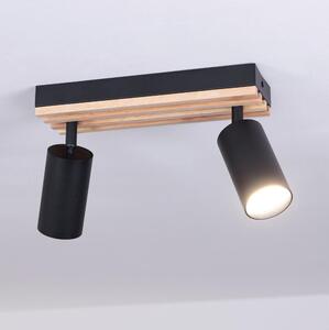 Brilagi - Lampă spot SELE WOOD ACOUSTIC 2xGU10/30W/230V negru/lemn