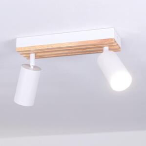 Brilagi - Lampă spot SELE WOOD ACOUSTIC 2xGU10/30W/230V alb/lemn