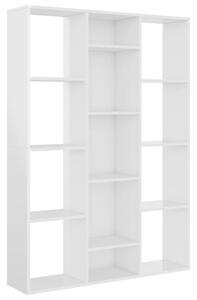 Separator cameră/Bibliotecă alb extralucios 100x24x140 cm PAL