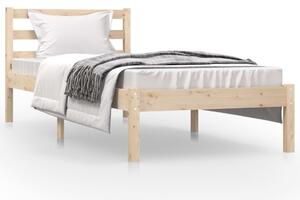 Cadru de pat mic single, 75x190 cm, lemn masiv de pin