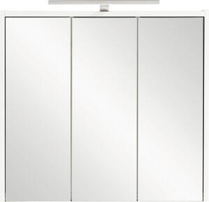 Dulap baie cu oglindă Flag cu iluminare, 3 uși 1 priză, PAL, 65x60 cm, alb