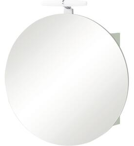 Dulap baie cu oglindă Bjarne cu iluminare, 1 ușă 1 priză, PAL, 65x68,3 cm, fistic