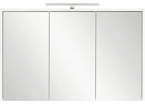 Dulap baie cu oglindă Flag cu iluminare, 3 uși 1 priză, PAL, 93,5x60 cm, alb