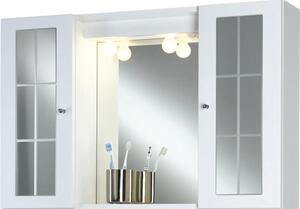 Dulap baie cu oglindă Jokey Oslo 90 SP, cu iluminare și poliță, lemn, 90x58 cm, alb, IP 20