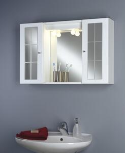 Dulap baie cu oglindă Jokey Oslo 90 SP, cu iluminare și poliță, lemn, 90x58 cm, alb, IP 20