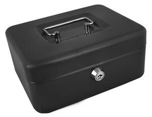 Cutie metalica pentru depozitat bani si documente, 2 chei incluse, 20x16x9cm, negru