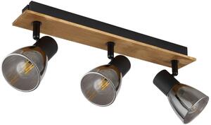 Globo Lighting Claude lampă de tavan 3x40 W negru-fumuriu-lemn 54307-3W
