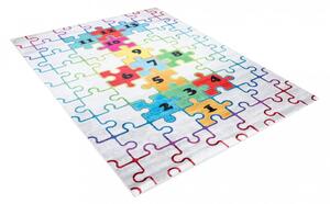 Covor pentru copii cu un motiv colorat de puzzle Lăţime: 80 cm | Lungime: 150 cm
