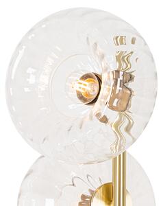 Lampă de podea Art Deco aurie cu sticlă 3 lumini - Ayesha