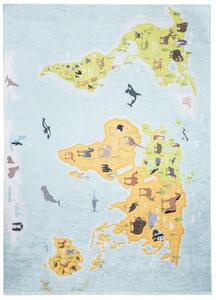 Covor pentru copii cu o hartă a lumii și animale Lăţime: 120 cm | Lungime: 170 cm