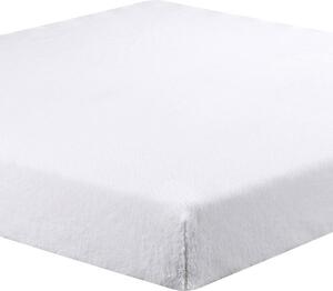 Cearceaf cu elastic din micropluş alb 90 x 200 cm