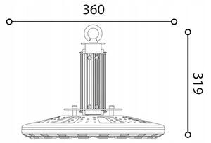 Corp de iluminat LED High-Bay, 150W, lumina neutra, 21000lm, 319 x 360 mm