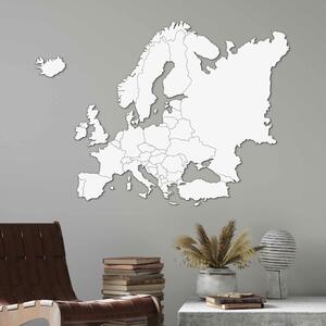 DUBLEZ | Harta Europei din lemn pentru perete - cu granițe de stat