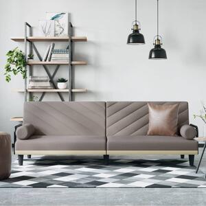 Canapea extensibilă cu cotiere, gri taupe, textil