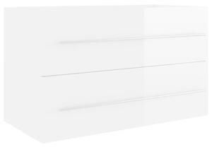 Dulap de chiuvetă, alb extralucios, 80x38,5x48 cm, PAL