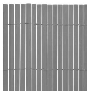 Gard pentru grădină cu două fețe, gri, 90 x 500 cm, PVC