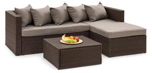 Blumfeldt Theia Lounge, set de mobilă pentru grădină, 5 perne, maro