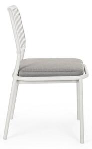 Set 4 scaune de gradina / terasa din metal si material textil Rodrigo Alb / Gri, l49xA59xH86 cm