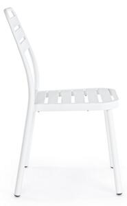 Set 4 scaune de gradina / terasa din metal Lennie Alb, l50xA59xH88,5 cm