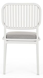 Set 4 scaune de gradina / terasa din metal si material textil Rodrigo Alb / Gri, l49xA59xH86 cm