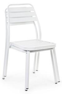 Set 4 scaune de gradina / terasa din metal Lennie Alb, l50xA59xH88,5 cm