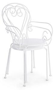 Set 4 scaune de gradina / terasa din metal Etienne Alb, l49xA49xH89 cm