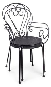 Set 4 scaune de gradina / terasa din metal Etienne Antracit, l49xA49xH89 cm