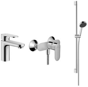 Set baterie lavoar Hansgrohe Vernis Blend 71580000, set de duș Hansgrohe Activera Select S 28046000, 71640000