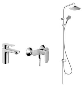 Set set de duș Hansgrohe Vernis Blend 26272000, baterie lavoar Hansgrohe Vernis Blend 71580000, 71640000