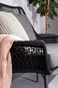 Canapea fixa pentru gradina / terasa, din aluminiu si material textil, 2 locuri, Cristobal Antracit, l157xA79,5xH91,5 cm