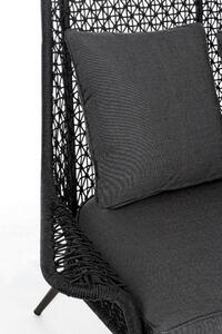 Canapea fixa pentru gradina / terasa, din aluminiu si material textil, 2 locuri, Cristobal Antracit, l157xA79,5xH91,5 cm