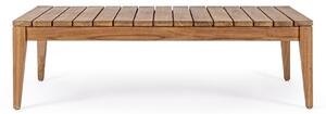 Masa de cafea pentru gradina / terasa din lemn de tec, Keilani Natural, L120xl70xH35 cm