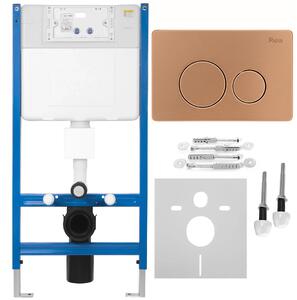 Cadru WC încastrat Rea cu buton I Brush Copper